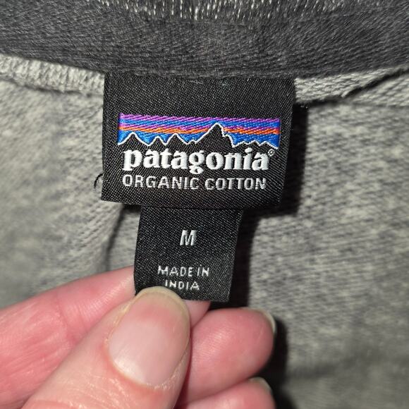 Patagonia Womens Board Short Label Lightweight Full Zip Hoodie Sz M Gray Logo - Picture 7 of 8